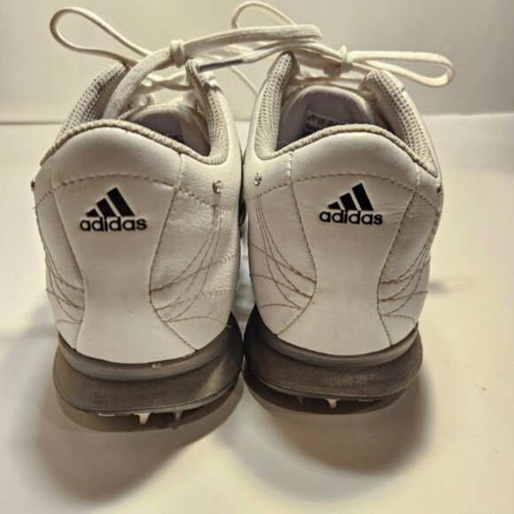 Adidas Women's Size 6 Fitfoam Traxion Leather Golf Shoes White W/Silver Detail - Picture 10 of 10